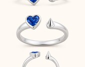 Heart Blue CZ Spike Ring — photo 2