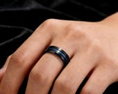 Black Blue Spinner Ring Men — photo 3