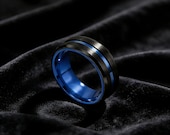 Black Blue Spinner Ring Men — photo 8