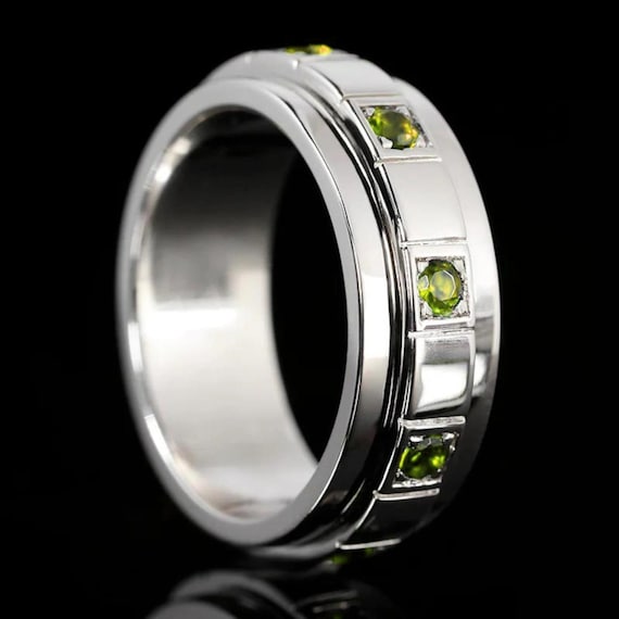 August Birthstone Spinner Ring Men