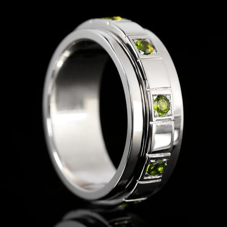 August Birthstone Spinner Ring Men