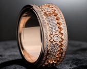 Gold Fidget Ring, CZ Spinner Ring — photo 2