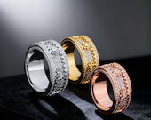 Gold Fidget Ring, CZ Spinner Ring — photo 4