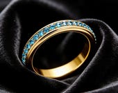 Blue CZ Eternity Spinner Ring — photo 7