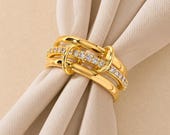 Gold  Interlocking Triple Stackable Ring — photo 4
