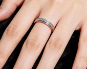 Blue CZ Eternity Spinner Ring — photo 9