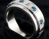 Aguamarine Spinner Ring for Men — photo 2