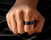 Black Blue Spinner Ring Men — photo 9
