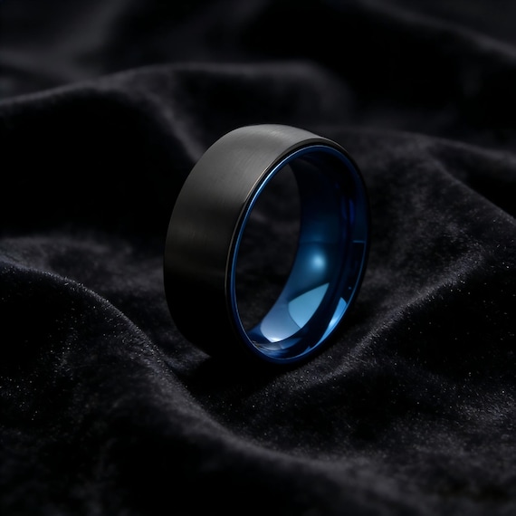 Matte Black Fidget Ring Men
