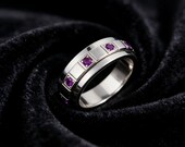 Amethyst Spinner Ring Men — photo 5