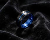 Black Blue Spinner Ring Men — photo 6