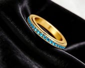 Blue CZ Eternity Spinner Ring — photo 5