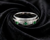 Emerald Spinner Ring for Men — photo 6