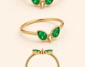 Emerald Spiky Fidget Ring for Women — photo 3