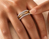 Mixed Tone Sterling Silver Interlocking Ring — photo 6
