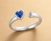 Heart Blue CZ Spike Ring — photo 3