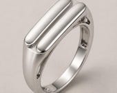 Minimal Double Bar Surface Tactile Ring — photo 1