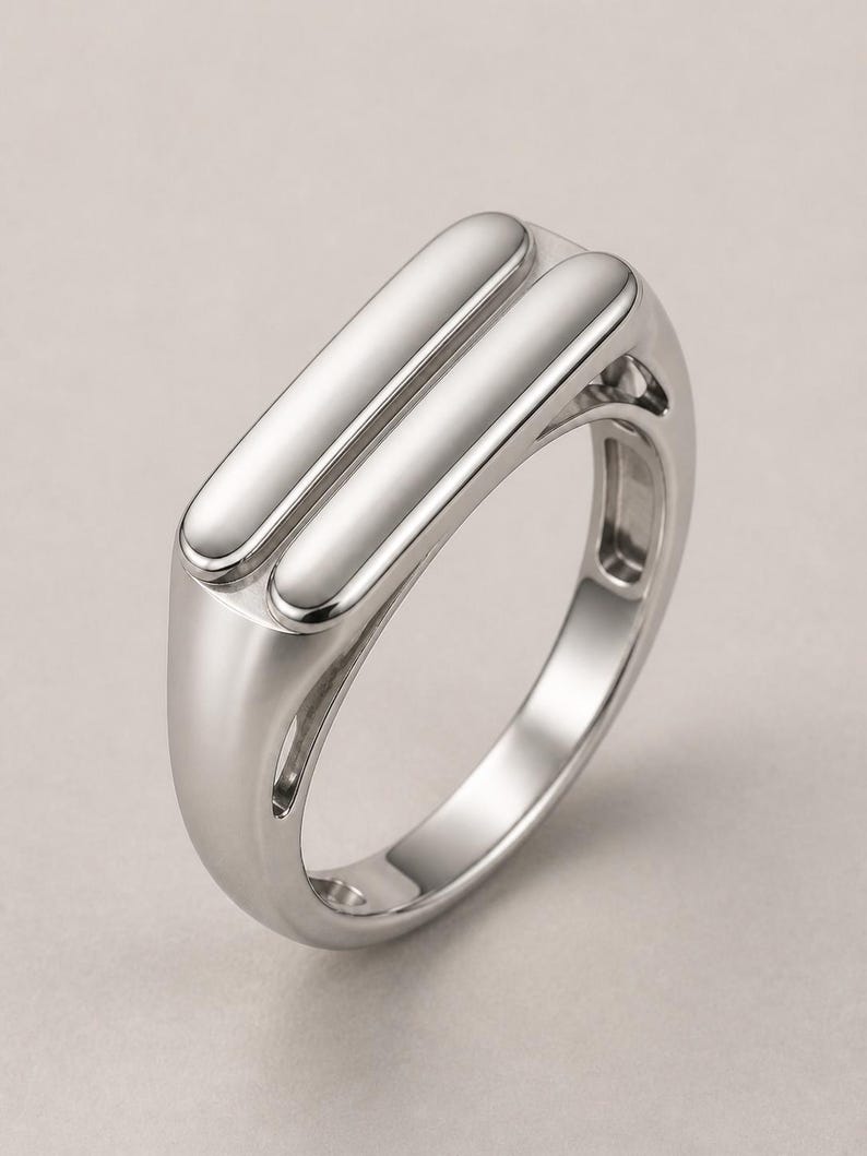 Minimal Double Bar Surface Tactile Ring