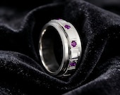 Amethyst Spinner Ring Men — photo 1