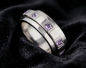 Purple Birthstone Spinner Ring Men — photo 5