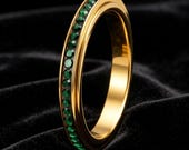 Emerald Spinner Ring Women — photo 6