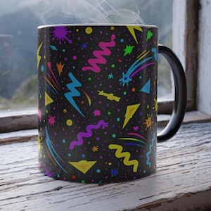 80s Arcade Color Changing Mug 11oz | Retro Neon Heat Reveal Coffee Cup | 90s Aesthetic Magic Mug