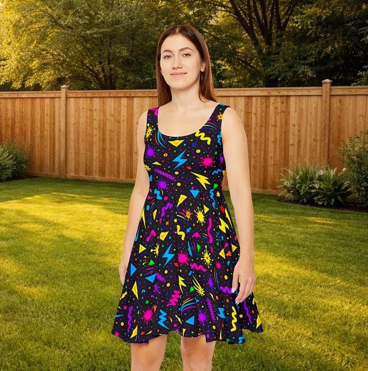 navy blue dress for baby girl 90s Halloween Costume Ideas Female 90s Neon Fancy Dress Neon Theme Party  Outfits 15 80s Fashion main image 1