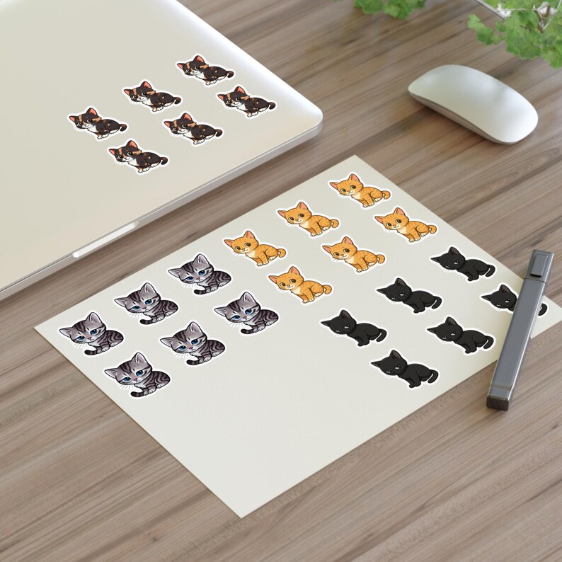 Kawaii Cat Sticker Sheet | Cute Cat Stickers | Pastel Kitty Planner ...