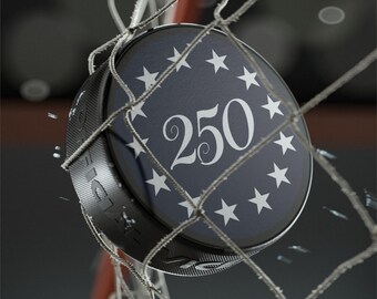 Patriotic Hockey Puck 250 Anniversary | USA Stars Hockey Puck | Hockey Gift | Fourth of July Hockey Fan Gift | Custom Printed Puck