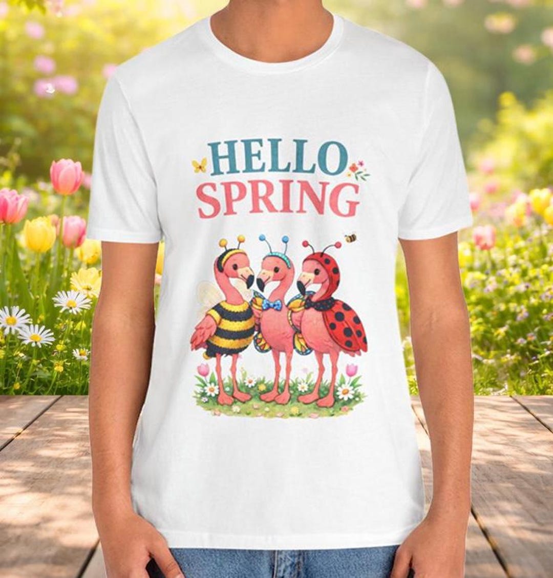 Hello Spring Bugs Shirt | Bee Ladybug Flamingo Shirt | Cute Spring ...