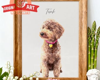 Custom Watercolor Pet Portrait, Original Hand-Painted Dog Art (Printable File)