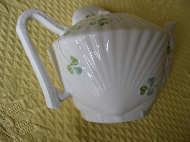 Belleek Small Teapot Shamrocks