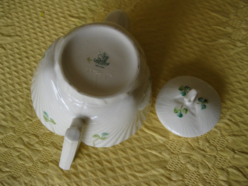 Belleek Small Teapot Shamrocks