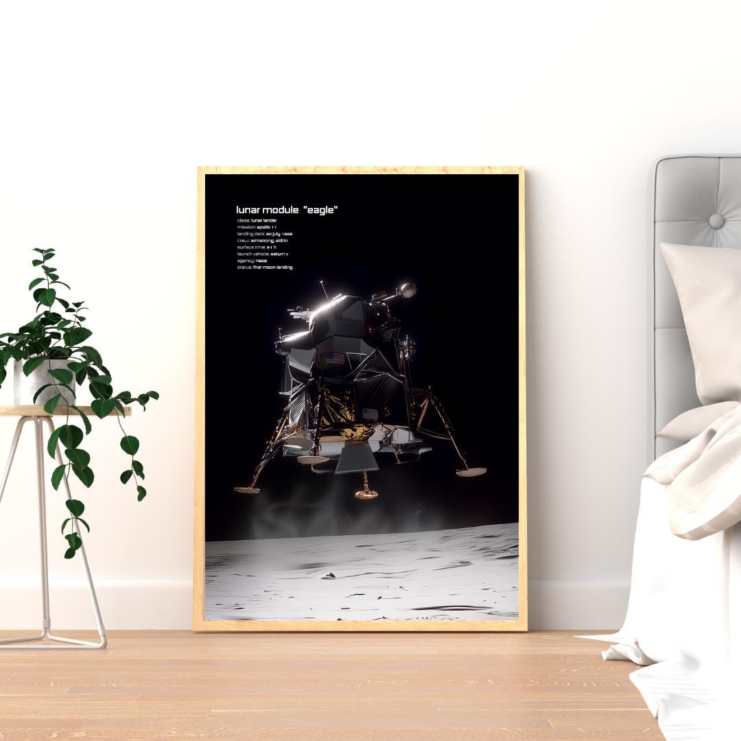 Apollo 11 Lunar Module "eagle" Poster – Minimalist Space Art (digital ...