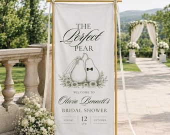 She Found Her Perfect Pear Bridal Shower Banner, Pear Theme Bridal Shower Welcome Sign, Personalized Bridal Shower Banner