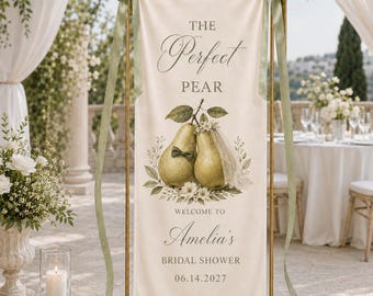 She Found Her Perfect Pear Bridal Shower Banner, Pear Theme Bridal Shower Welcome Sign, Personalized Bridal Shower Banner