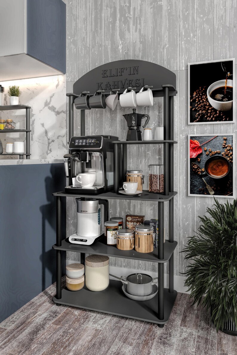 Modern Coffee Corner Multi Shelf Rack - Etsy