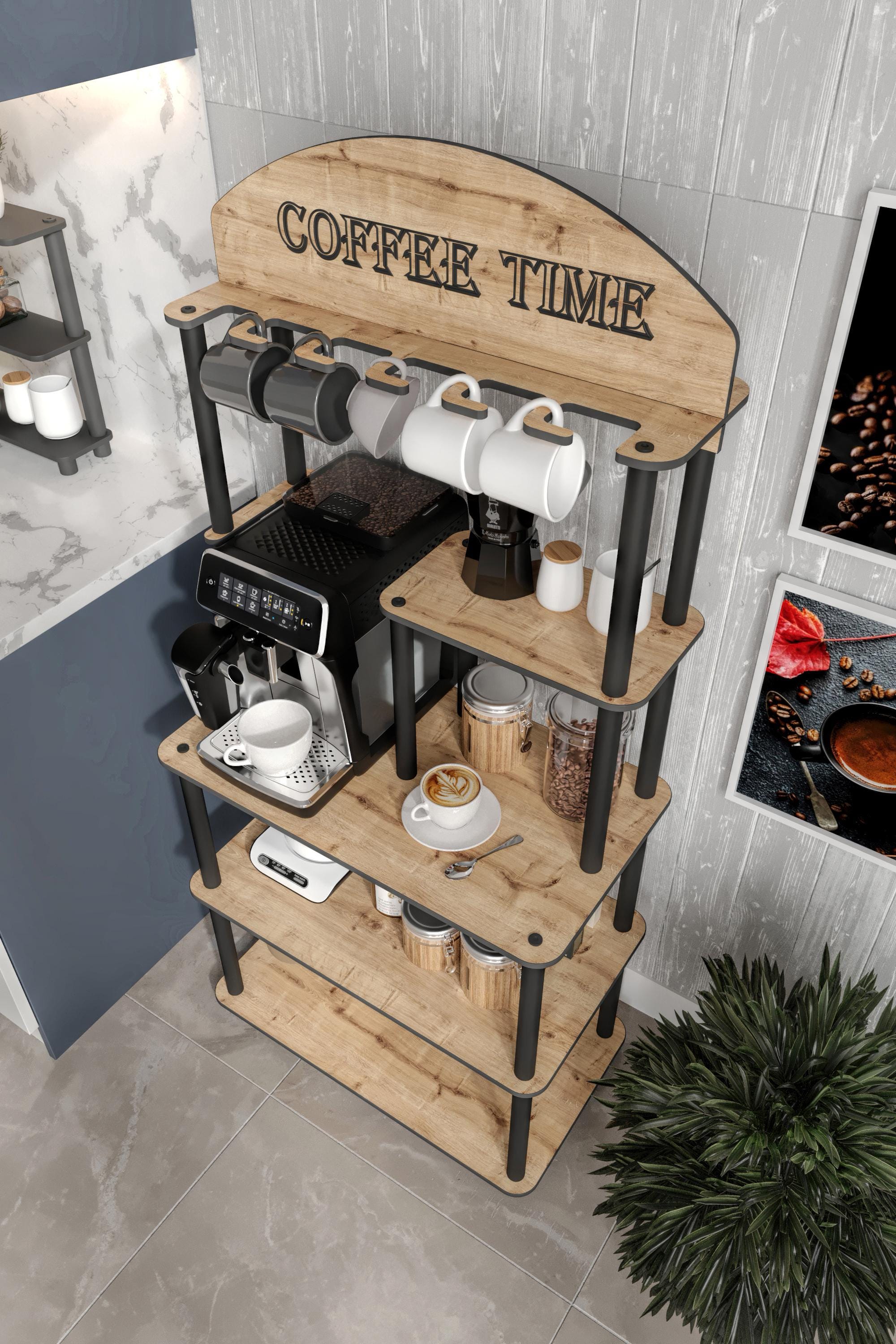 Modern Coffee Corner Multi Shelf Rack - Etsy