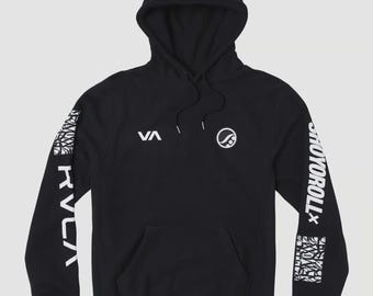 Felpa con cappuccio nera RVCA x Shoyoroll: Lotto 105, design Absolute King