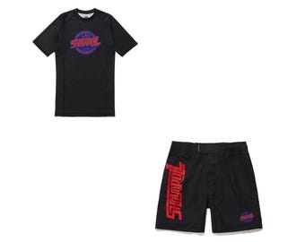 Set Shoyoroll Americana BJJ No-Gi composto da rash guard e pantaloncini da grappling: preparati a rotolare con stile!