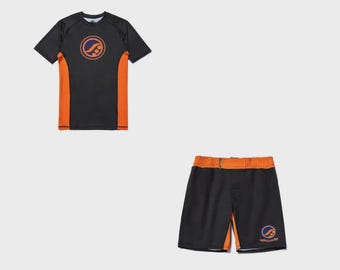 Completo da BJJ Shoyoroll Tangerine composto da rash guard e pantaloncini / Prestazioni No-Gi