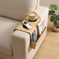 Mothers Day Gift,Perfect gift idea,Space - Saving Home Accessory,Wooden Sofa Armrest Table,Stylish Couch Table for Drinks,Remotes and Others