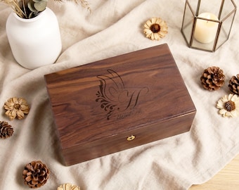 Cadeau pour la fête des mères, cadeau pour couple, boîte en bois personnalisée « Love Box », souvenir personnalisé, boîte pour carte postale de mariage