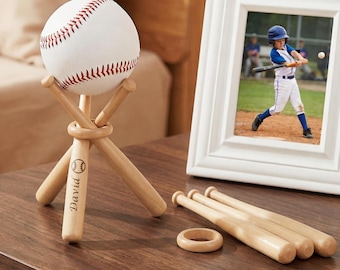 Födelsedagspresent basebollhållare, graverad basebolldisplay, bollförvaringsorganisatör, samlarobjekt och memorabilia för lagspelare