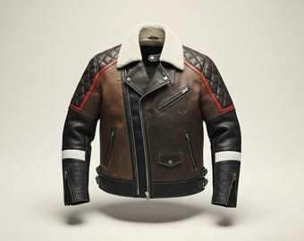 Vintage Style Black Leather Blazer, Men's Smart Casual Outerwear