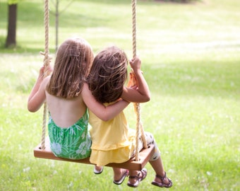 Bench Style Swing | Personalized Brass Plaque | Tree Swing | Rope Swing | Backyard Swing | Bench Swing