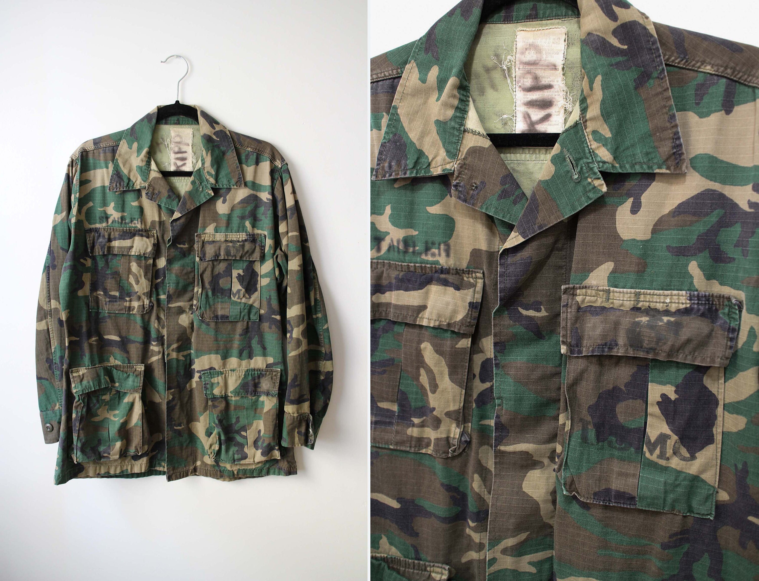 80s USMC Military Army Green Camouflage Jacket Jungle Camo BDU Etsy UK