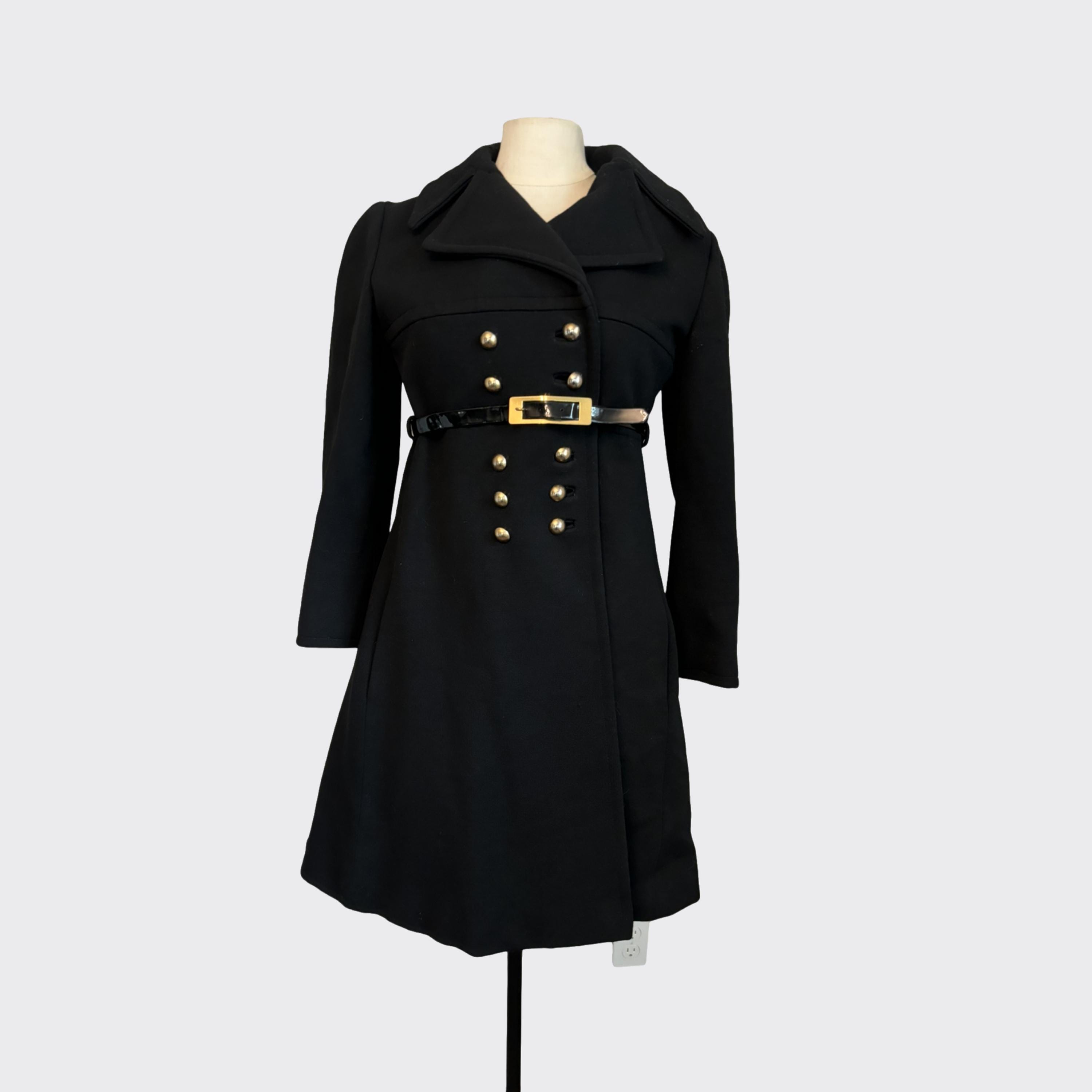 【60s】Euro Vintage Cotton Belted Coat 46 Size 46 Vintage 1960s 1970s Wide Wale Corduroy Belted