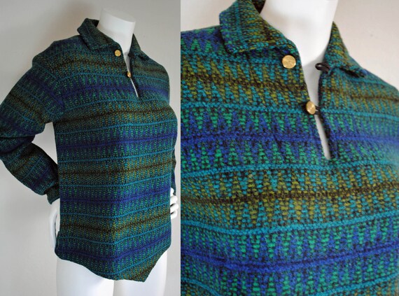 40s sportswear wool Fox Knapp sweater pullover