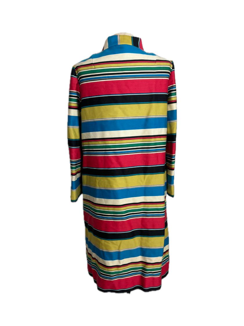 Vintage Striped Colorful Mod 60s Swing Coat Oversized